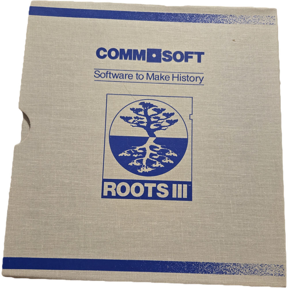 Roots III COMMSOFT Genealogy Software Vintage PC Big Box Historian Discette
